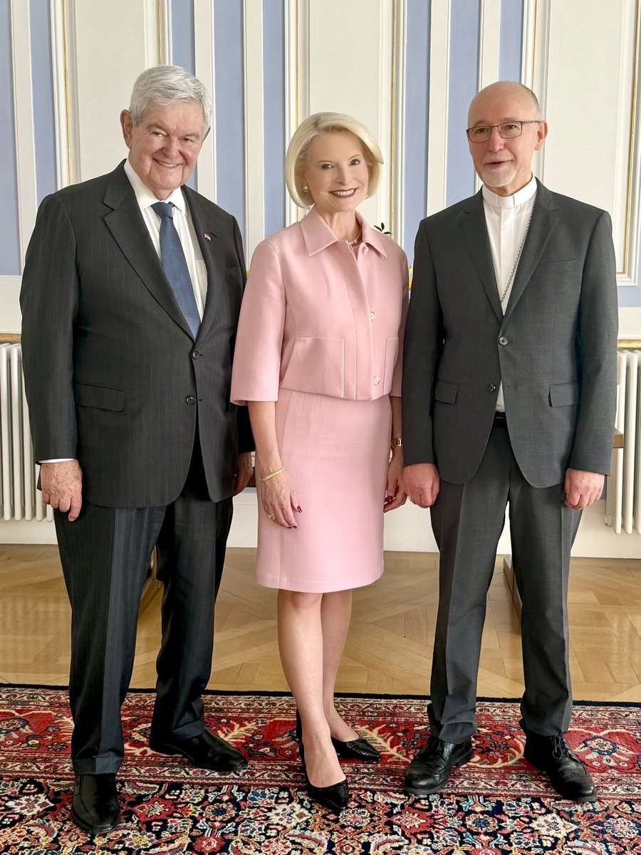 CallyGingrich's tweet photo. Delighted to join fellow diplomats for a reception hosted by Apostolic Nuncio Archbishop Martin Krebs in honor of departing and arriving Ambassadors to Switzerland. 🇺🇸🇨🇭 https://t.co/wSI9FdjXuP