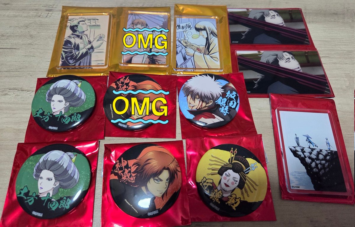 MM44489995's tweet photo. 銀魂 吉原大炎上 缶バッジ アクリルマグネット 交換

譲…銀時、神威、桂、近藤、阿伏兎、神楽＆新八

求…沖田 👑 >> 新選組、山崎、万事屋(💖)

郵送にて交換希望です。
条件に合う方がいましたらご気軽にお声かけください✨ https://t.co/rfko48lb9O