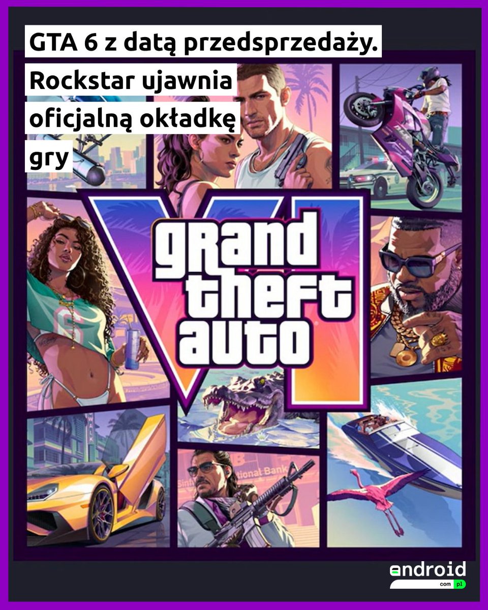 android_polska's tweet photo. Koniec plotek i domysłów! Zobacz oficjalną okładkę GTA 6 i sprawdź datę startu przedsprzedaży. 🎮🔥

Link w komentarzu ⬇️ https://t.co/RhsYBtgVfZ