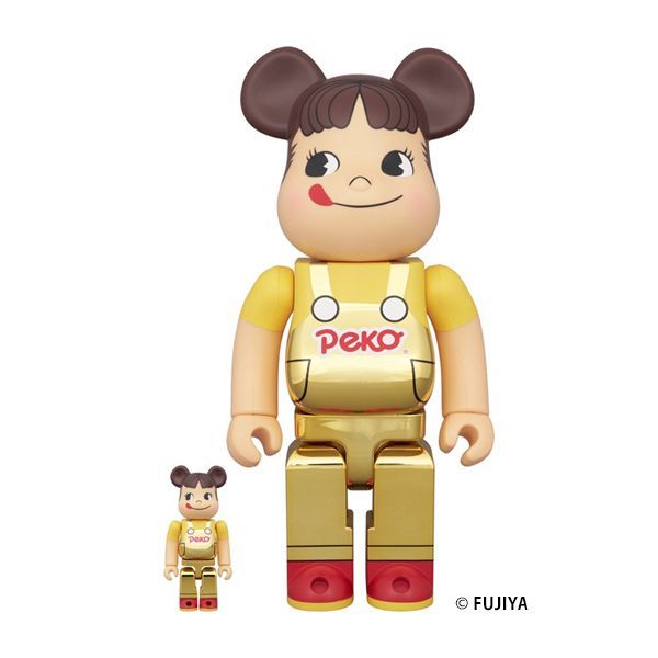 BE@RBRICK ペコちゃん(オーバーオール) 金メッキ 100％ & 400％ ／6月