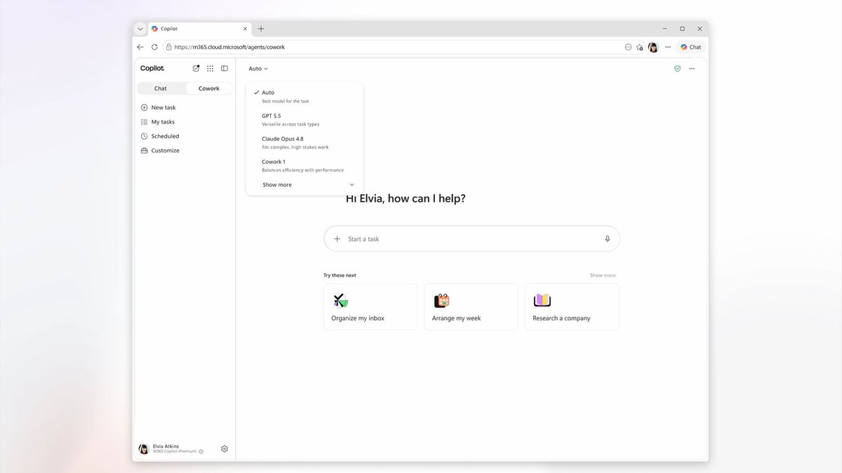 WonderLaura's tweet photo. Copilot just leveled up 🔥

Copilot Cowork is now GA—and it doesn’t just help… it does the work 🤖
✅ Runs multi-step tasks end-to-end
✅ Works across M365 apps + data
✅ Returns finished results (not drafts)

AI is shifting from assistant → teammate 🚀
https://t.co/pOrtoG28y5 https://t.co/AXkc8HArZx