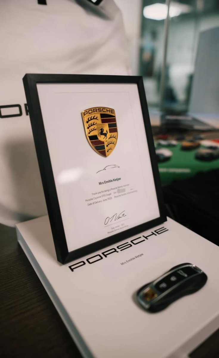sanelenkosiii's tweet photo. A few months after their luxurious wedding, Senior Civil Engineer &amp; Founder of Vvukolwam enterprise (PTY) LTD Frank Kotje has surprised his spoilt wife Emihle Cweya with a Porsche Cayenne GTS. https://t.co/AHUhiABTO2