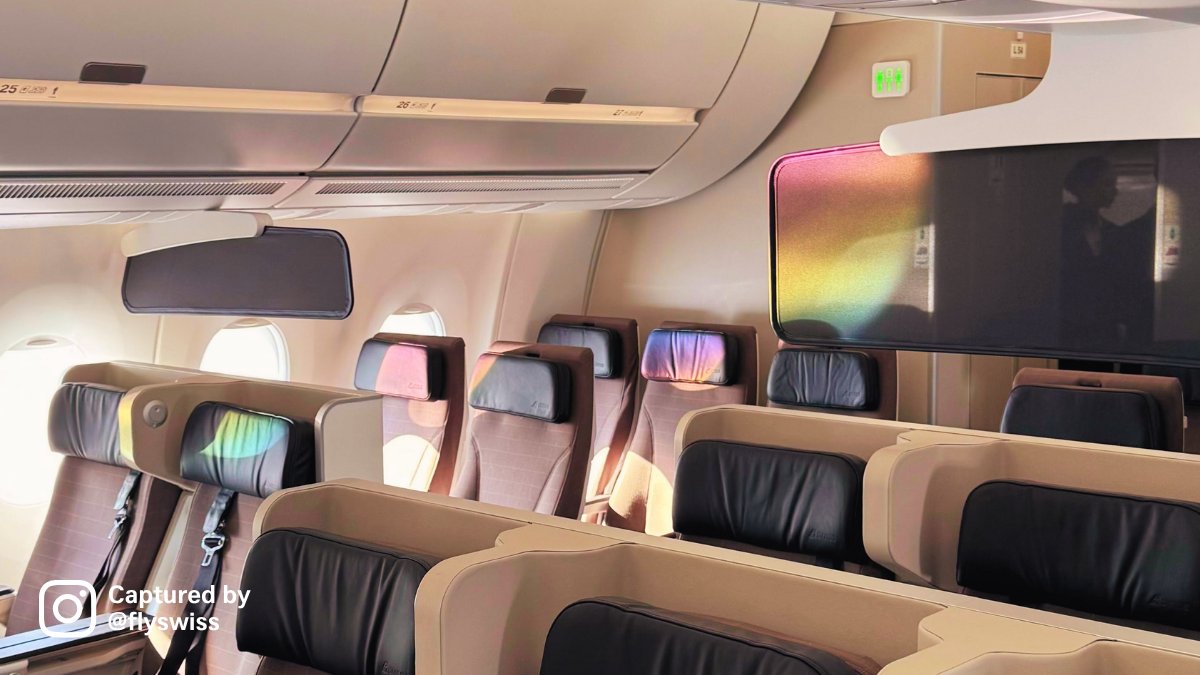 FlySWISS's tweet photo. When the light hits just right. πβοΈ From rainbow skies to colours dancing through the cabin β Pride looks good on us. Share your pictures with #flyswiss for the chance to get featured. #repostsoftheweek #reposts https://t.co/TOOz4R6CJs