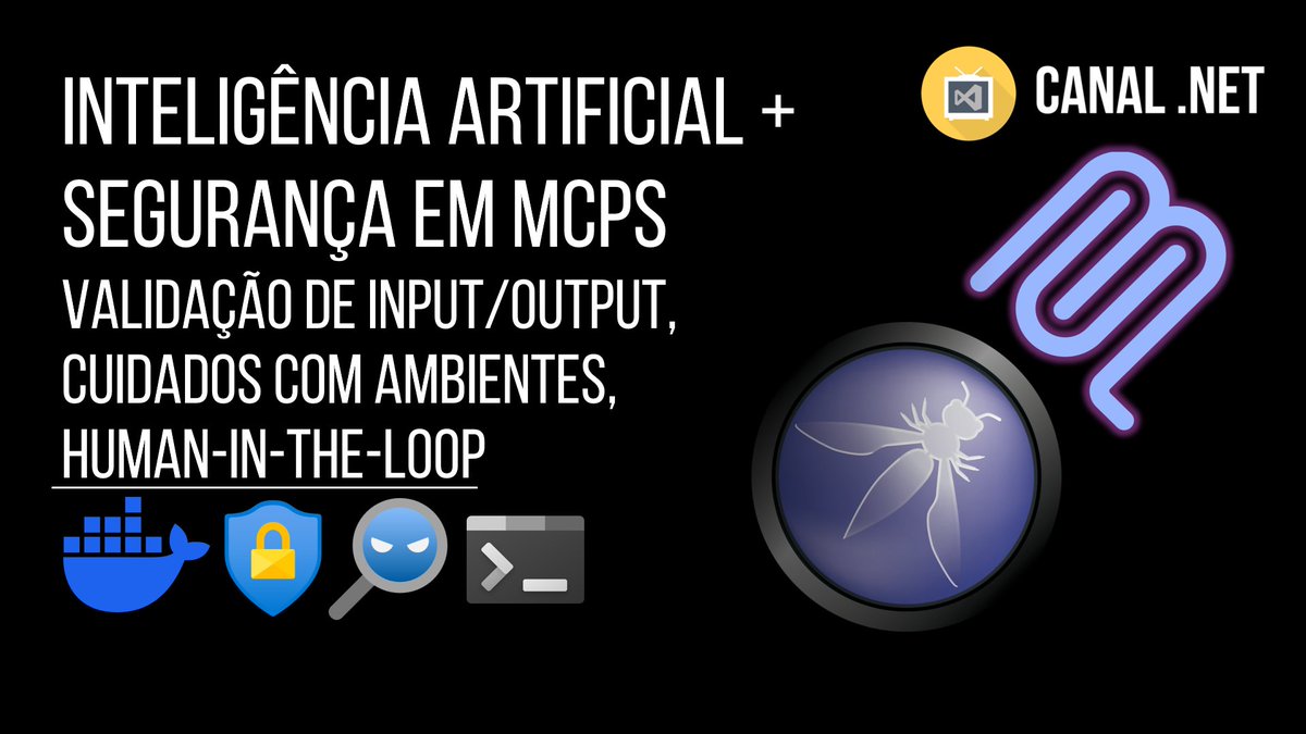 RenatoGroff's tweet photo. Novo vídeo no Canal .NET -> IA + Segurança em MCPs (OWASP): validação de input/output, cuidados com ambientes, Human-in-the-Loop -- Link: https://t.co/HcbgmQPKu2

C/ @tbertuzzi 

#mcp #security #artificialintelligence #llms #owasp #cybersecurity #ai #cloud #cloudcomputing #azure https://t.co/oULUzfmbua