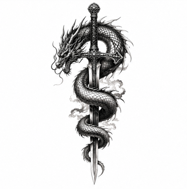 InkDNA_AI's tweet photo. ⚔️ A sword can win battles.
🐉 A dragon can rule legends.
#DragonAndSword #DragonTattoo #Tattoo #InkDNA #Ink #FYP #Trending #TattooArt https://t.co/kOGVykk5wT