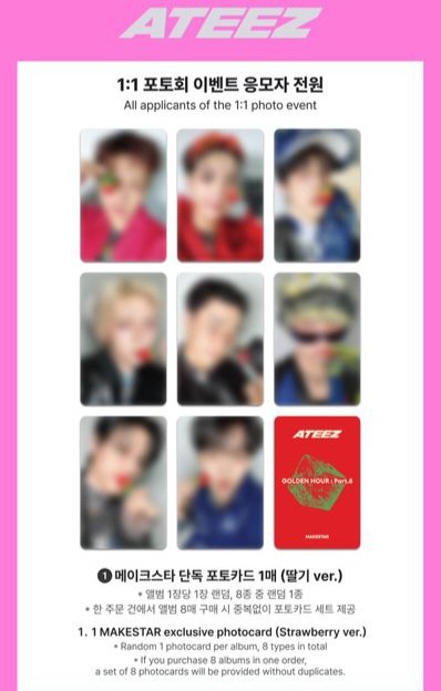 el_Lydia's tweet photo. WTS Sharing Golden Hour pt 5 Photobook pob FS MAKESTAR (Strawberry ver) atau bisa request web!
Avail : MG SN YH WY YS JH 
Minat dm! PL sesuai web
FS CLOSE BESOK JAM 6 SORE!

GH mingi yunho yeosang jongho san wooyoung po pc pre order ateez fan sign event video call MS ddalgi https://t.co/LSkMtYuigl