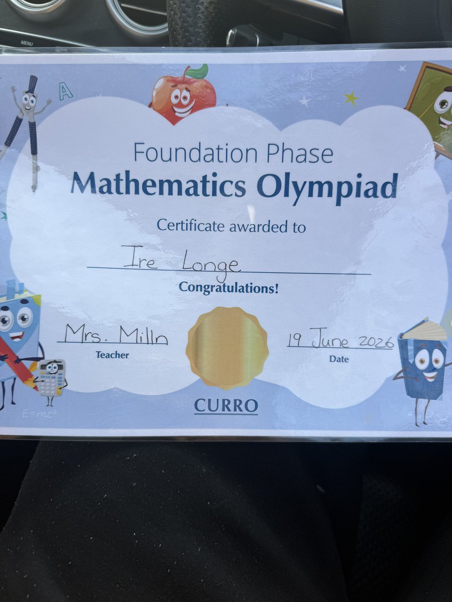 TheHN1C's tweet photo. Gold certificate for passing the math foundation phase. 100% grade.  Just brilliant like her Daddy.  #GirlDad 🥰❤️ https://t.co/6pTJlLzEkG