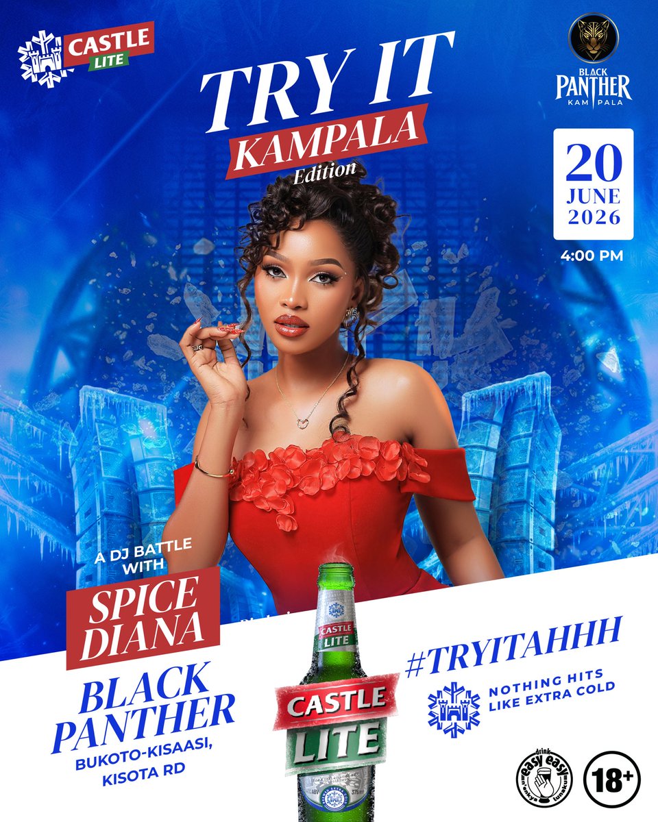 SpiceDianaUg's tweet photo. This Saturday … it’s going down @blackpanther_kampala @CastleLiteUg #TryIt https://t.co/pFMQ9yNyVl