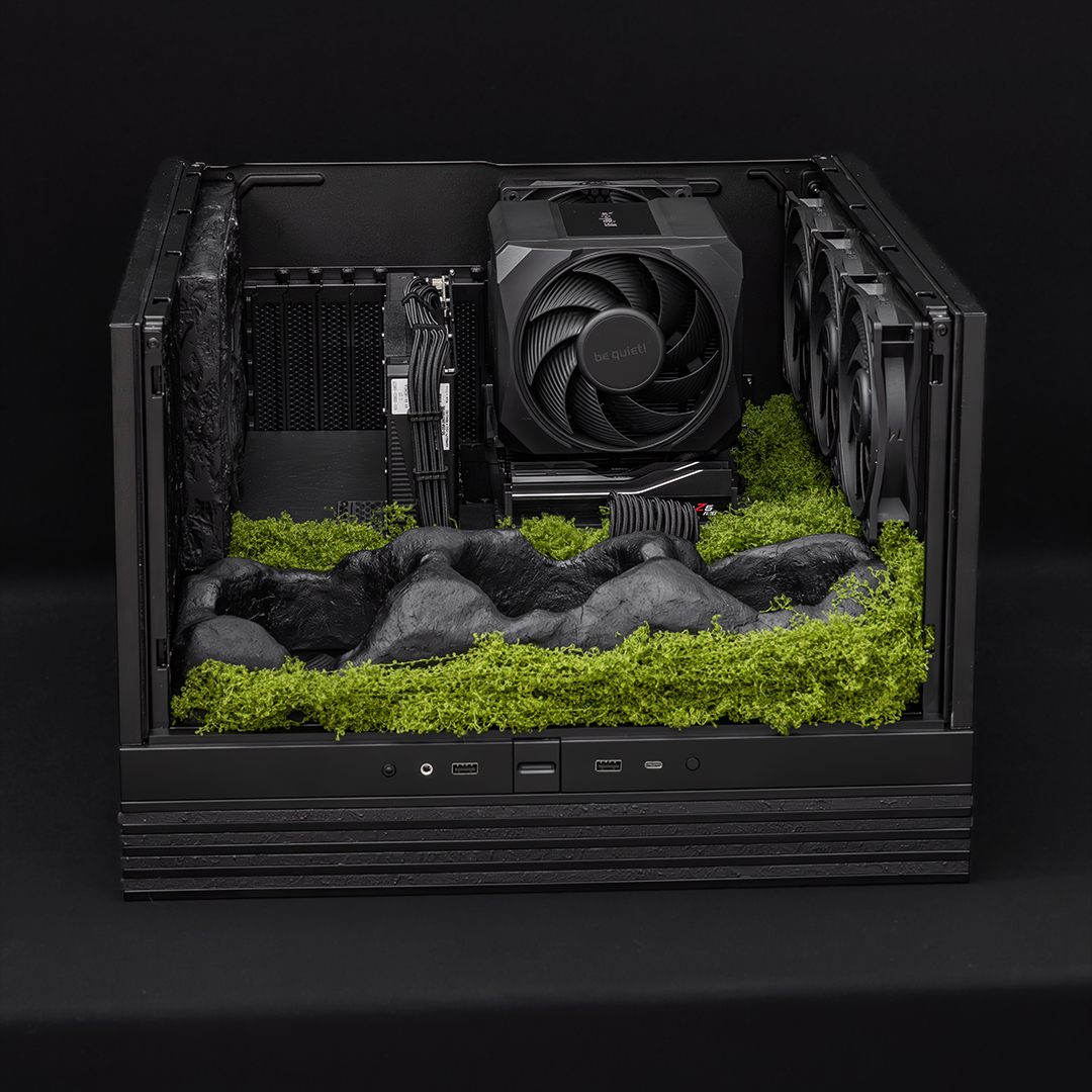 bequietofficial's tweet photo. A dark, raw setup by Aguel Design PC Custom, featuring Dark Rock Pro 6 inside the Light Base 600. No distractions. No compromises.

Just stone, structure, and a touch of green bringing it all to life.

#bequiet #DarkRockPro6 #LightBase600 #PCBuild #CustomPC #SilentPC https://t.co/RDgVpUGpNy