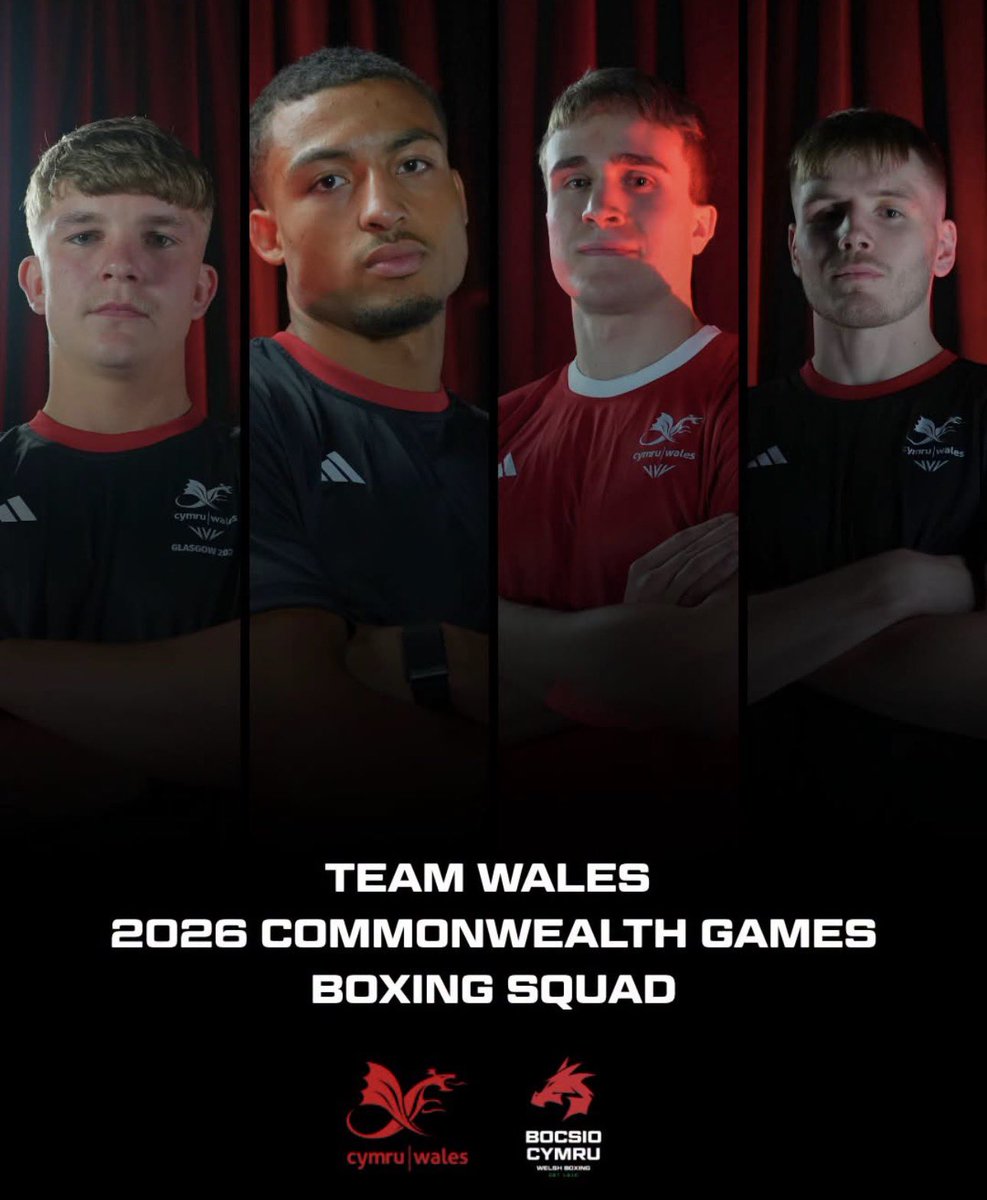 ThePunchersPod's tweet photo. ๐๐๐๐๐ ๐๐๐ ๐๐๐๐ฟ!!
Team Wales Men's Boxing Squad for the
2026 Commonwealth Games:
Owain Harris-Allan - 60kg
Orlando Holley-Sotomi - 70kg
Daniel Pitt - 80kg
Connor Williams - 90kg
#WelshBoxing | ๐ธ @WelshBoxing https://t.co/0mZ8Smzlzc