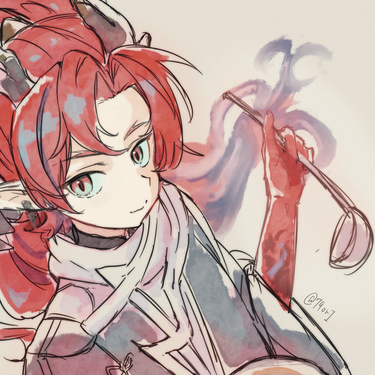 790r1's tweet photo. #アークナイツ版深夜の真剣お絵かき60分一本勝負 
ユーさん (+30 2230~) https://t.co/hmAtQwHt9Q
