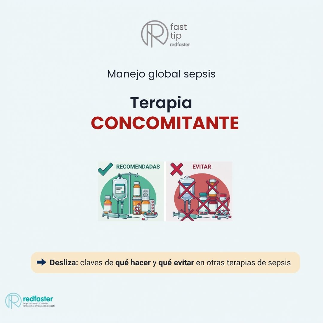 red_faster's tweet photo. 🚀¡Nuevo FAST-TIP de Red Faster!
Continuamos nuestra serie de infografías prácticas para el manejo diario en los servicios de Urgencias.🏥

Abordamos el último post de SEPSIS con el manejo de TERAPIA CONCOMITANTE , muy a tener en cuenta para saber qué utilizar y qué evitar. https://t.co/0LthQP3Tzn