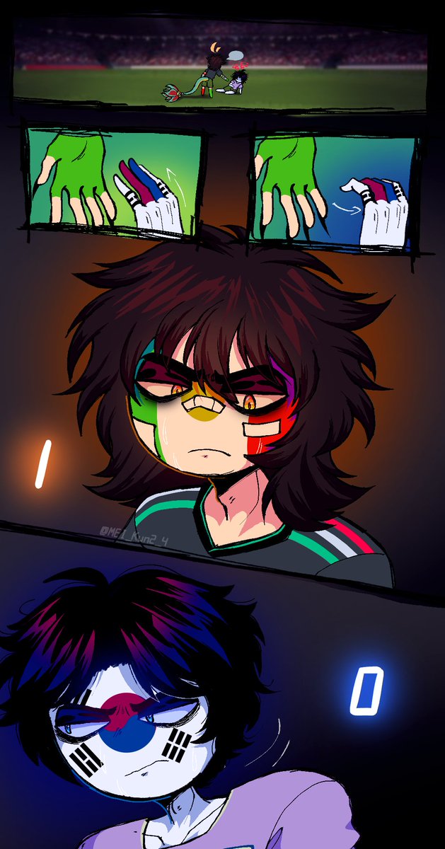 MEI_kun2_4's tweet photo. 🖐️🇲🇽vs🇰🇷❎
#Countryhumans #mundialdefútbol2026 
#MexicovsCoreadelsur #CountryhumansCoreadelsur #CountryhumansMexico https://t.co/zgAJr937Af