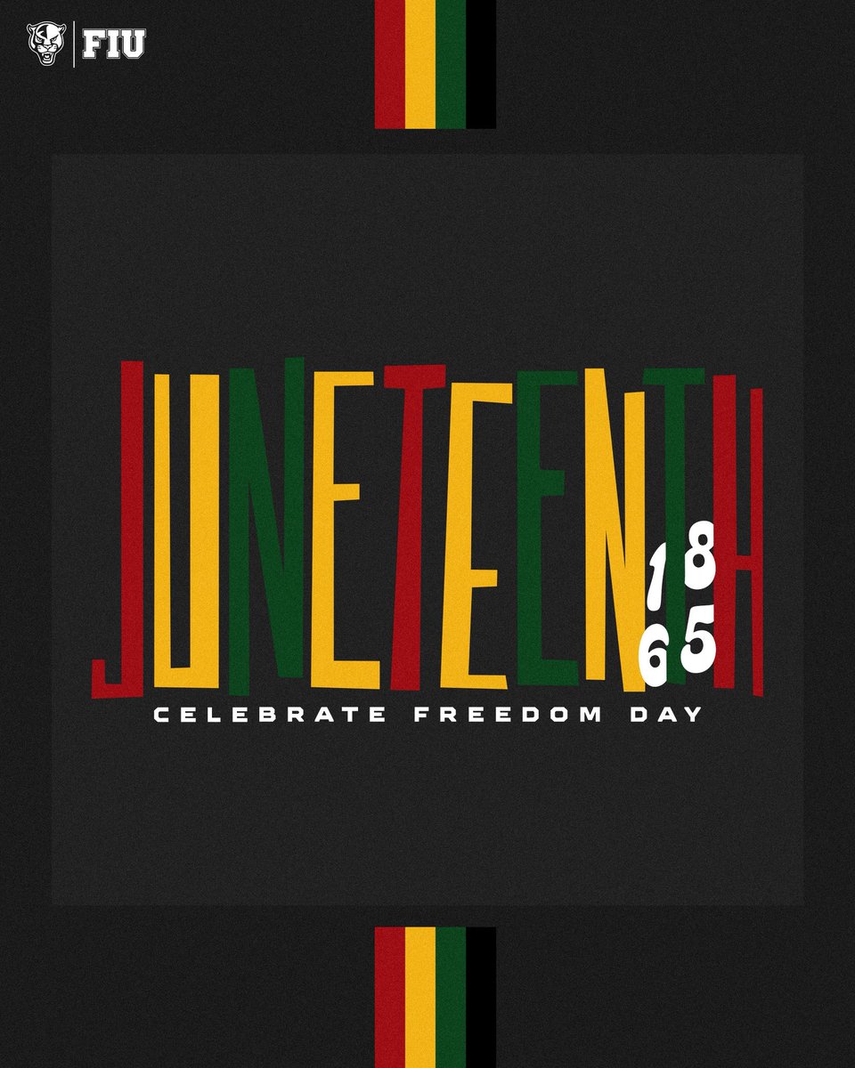 FIUFootball's tweet photo. Celebrating freedom. Honoring history. 

#Juneteenth https://t.co/NDWjjq1yjx