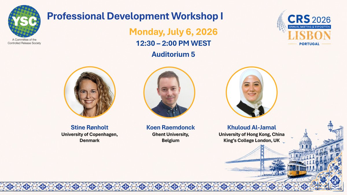 CRS_YSC's tweet photo. 🚨Join us at #CRS2026 for the YSC Professional Development Workshop I!

Learn how to communicate science effectively with insights from @stineronholt, @koenraemdonck and @aljamal_khuloud.

📅 6 July | 12:30–2:00 PM WEST
📍 Lisbon, Portugal - Auditorium 5

@CRS_YSC 
@CRSScience https://t.co/UtaxF5t0Bp