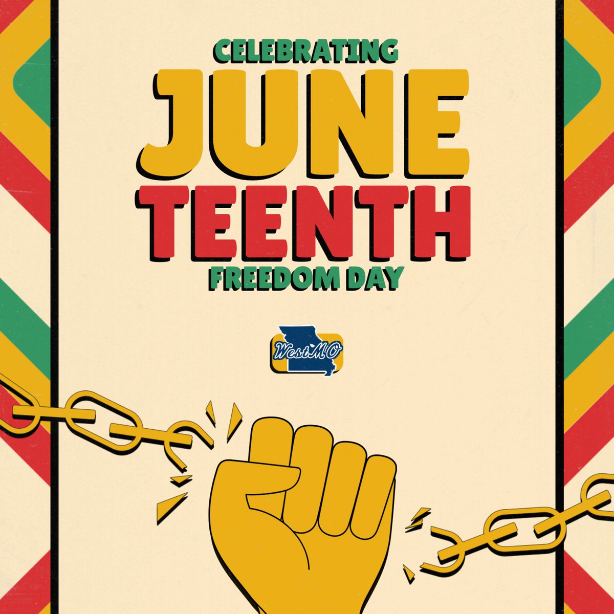 WESTMOFB's tweet photo. Celebrating freedom. Honoring history. Continuing the work. 

#Juneteenth https://t.co/ZGpWvNnDIC