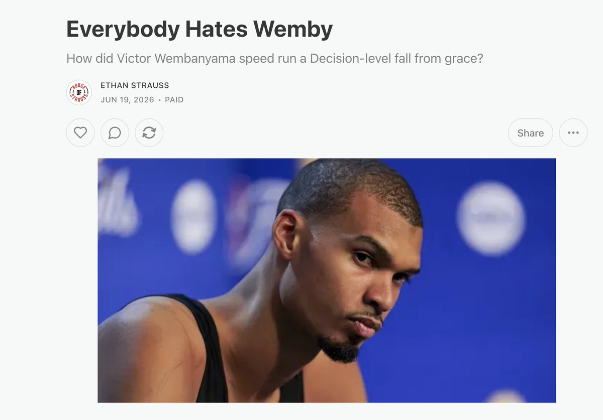SherwoodStrauss's tweet photo. Everybody Hates Wemby https://t.co/JqoxLtZTrd
