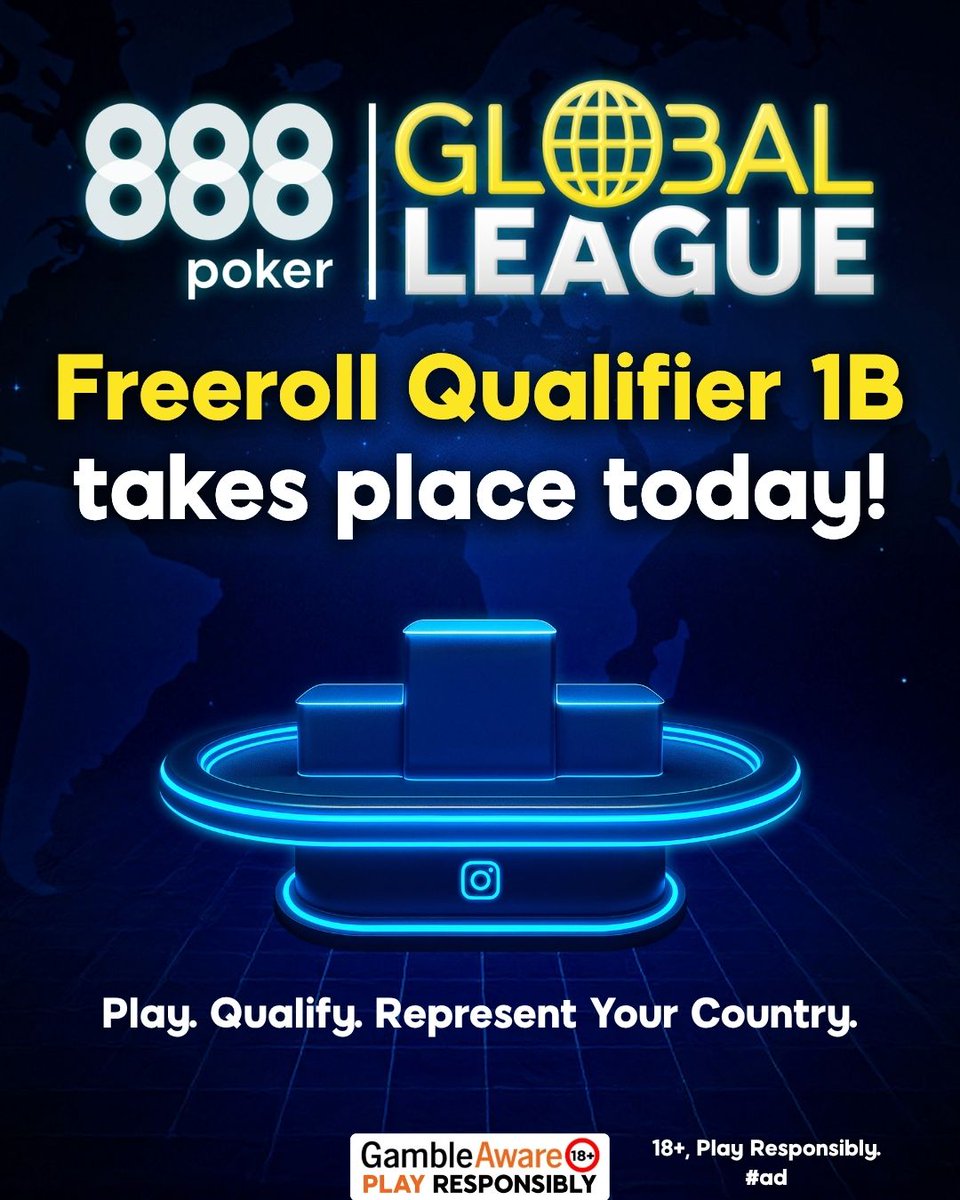 888poker's tweet photo. Didn't qualify for Sunday's Global League Main Tournament during yesterday's qualifying freerolls?

We'll have the Freeroll Qualifier Global League 1B taking place tonight at 18:00 GMT and 20:00 GMT. 

Each freeroll grants 20 seats to this week's Main Tournament. https://t.co/JensQoBdCd