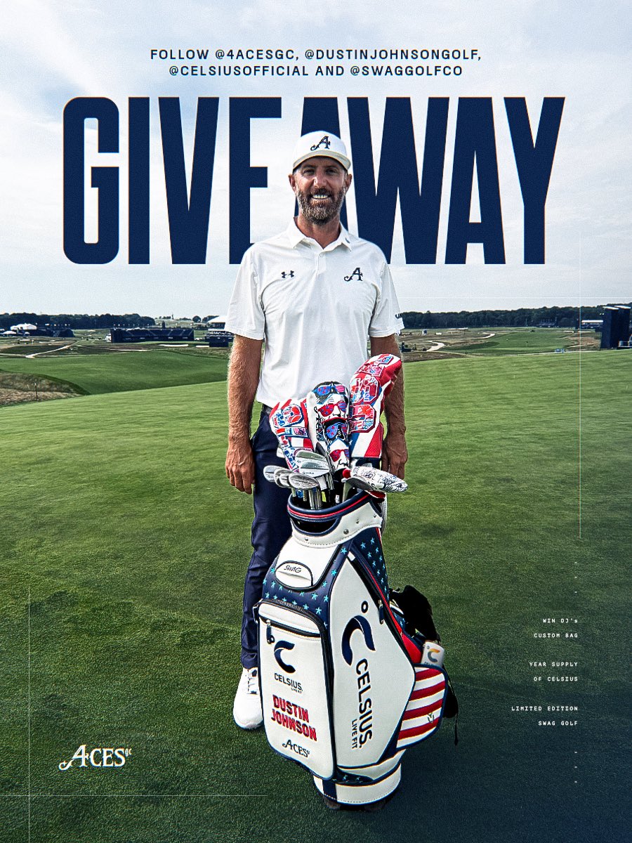 4AcesGC_'s tweet photo. 🚨 INSTAGRAM-ONLY GIVEAWAY 🚨

We’re giving away a limited-edition Dustin Johnson U.S. Open staff bag, a year’s supply of Celsius, and a SWAG head cover set 🇺🇸

This giveaway is exclusive to Instagram, so head over to @4AcesGC on Instagram for your chance to enter.

Winner selected July 10. Good luck 👊