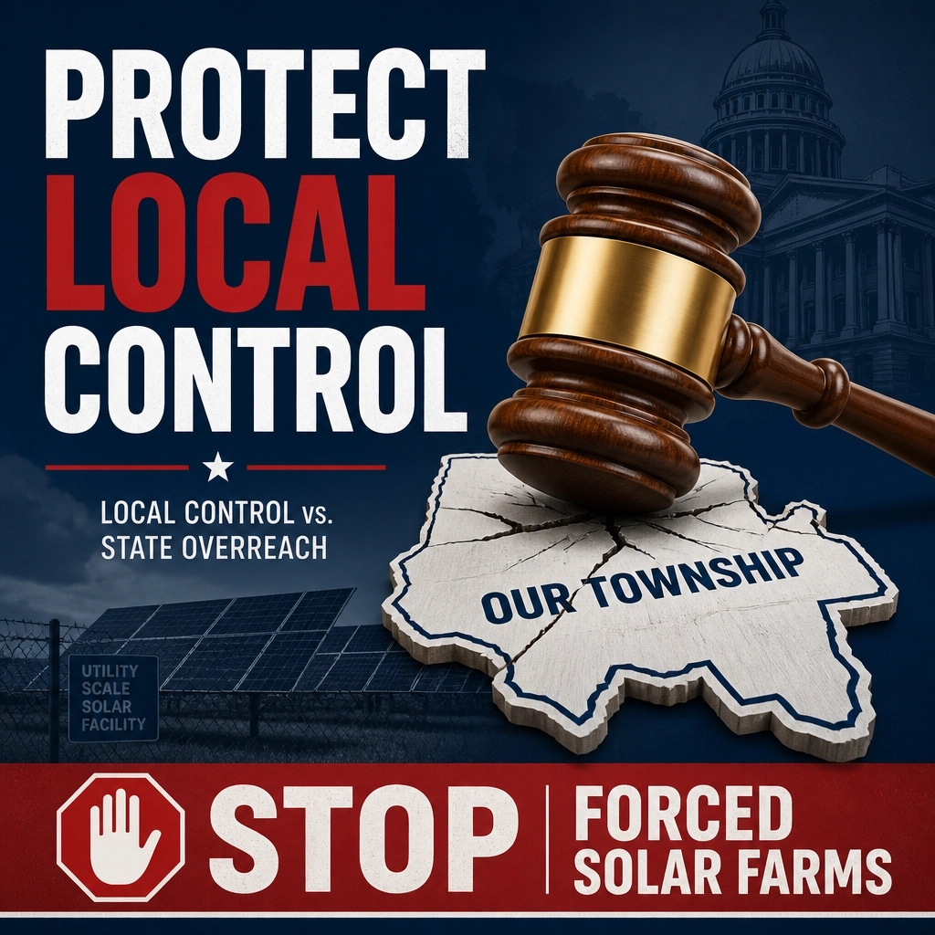 sbalich's tweet photo. State overreach is stripping our local voice! Courts are forcing solar farms on us, ignoring residents. We must fight for our right to decide! Resolution 26-130 is our stand. Use the portal: https://t.co/mKXlW7gZsF #WillCounty https://t.co/0sQuZctO88