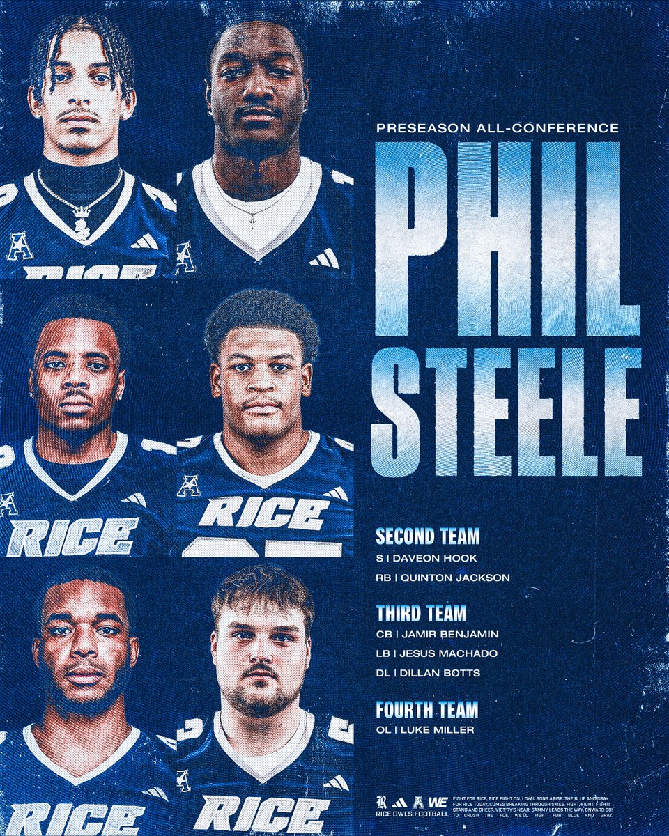 RiceFootball's tweet photo. 6⃣ Owls get the preseason nod from @philsteele042 

https://t.co/mTcVatmLvO

#RepTheR👐X #WE https://t.co/Jutk6lbera