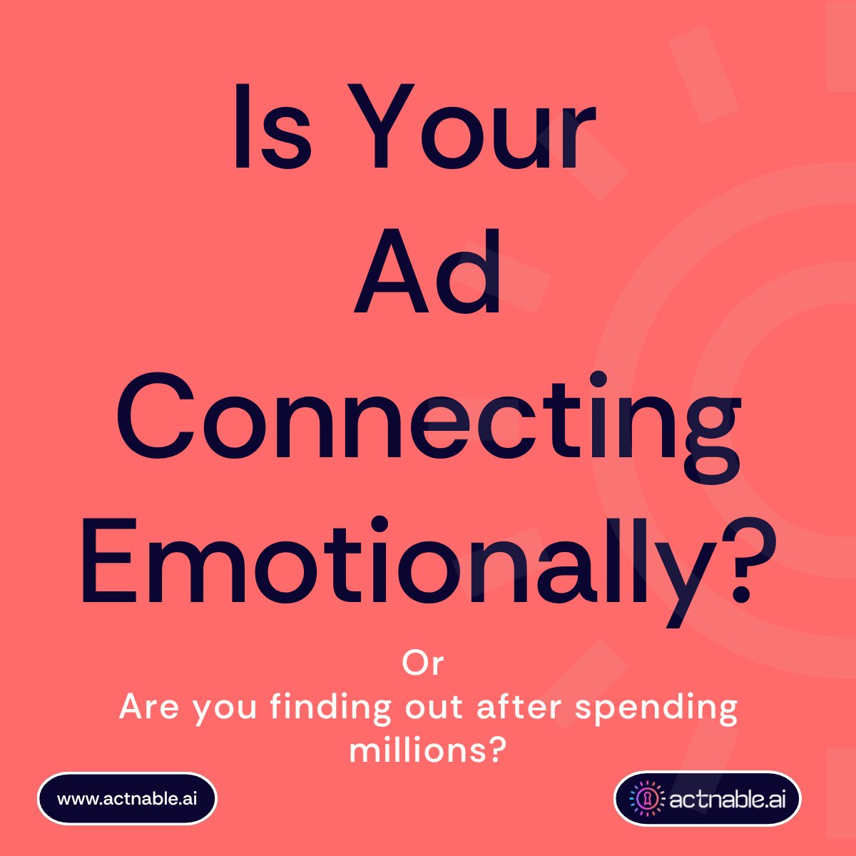 ActnableAI's tweet photo. Neuro AI helps brands understand exactly which moments drive attention, engagement and action.
Move beyond assumptions. Measure emotional connection in real time.
Book a demo today and discover how Neuro AI can help: https://t.co/PZElruV0HL
#actnableneuroAI #consumerInsights https://t.co/pHpzau1mfb