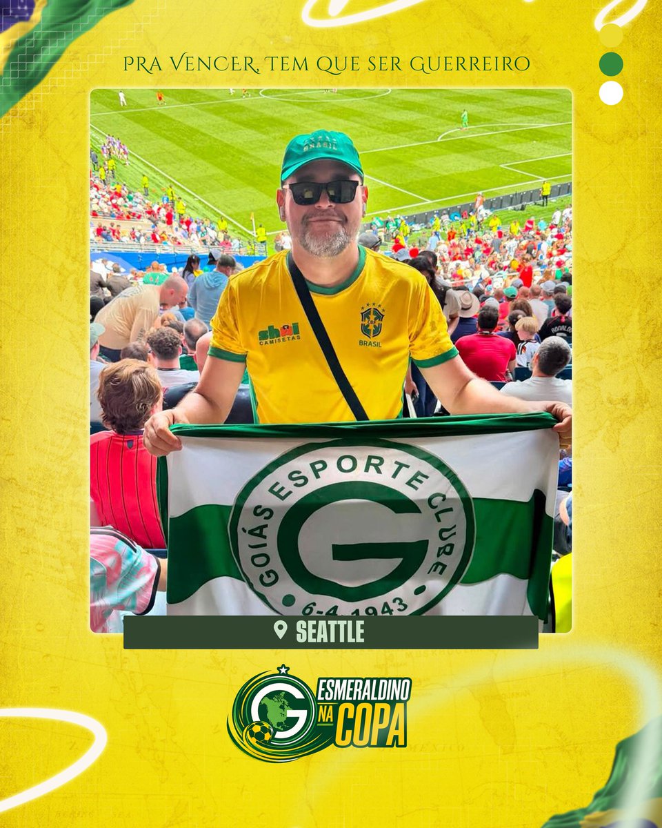 goiasoficial's tweet photo. Esmeraldino na Copa! 🏆

Das arquibancadas de Seattle para o mundo, o Goiás segue sendo representado com orgulho! 🇺🇸

Quer aparecer por aqui? Envie sua foto representando o Goiás na copa e faça parte do nosso quadro #EsmeraldinoNaCopa 💚 https://t.co/Yp79nZBnKA