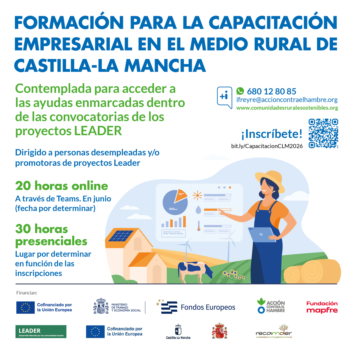 FADETA_GDR's tweet photo. 🧐¿Estás pensando en #emprender pero necesitas #formación empresarial? Aún puedes inscribirte en el Curso de Capacitación Empresarial en el Medio Rural de #CLM.
🎓20 horas online: 23, 24, 30 de junio y 2 de julio.
🎓30 horas presencial.
✍️https://t.co/EwAQIitpKM
#fadeta #RECAMDER https://t.co/go8LI5QmZv