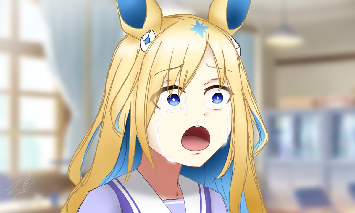 HanakoHakurei's tweet photo. Neo Universe when she learned that her Grandson passed away

(Context: My Universe, a 4-year-old Colt, Neon Universe's grandson who won the Nikkei Sho (G2) race, passed away from Acute Heart Failure from June 14, 2021)

#ウマ娘 #umamusume https://t.co/hmRb6niHZu
