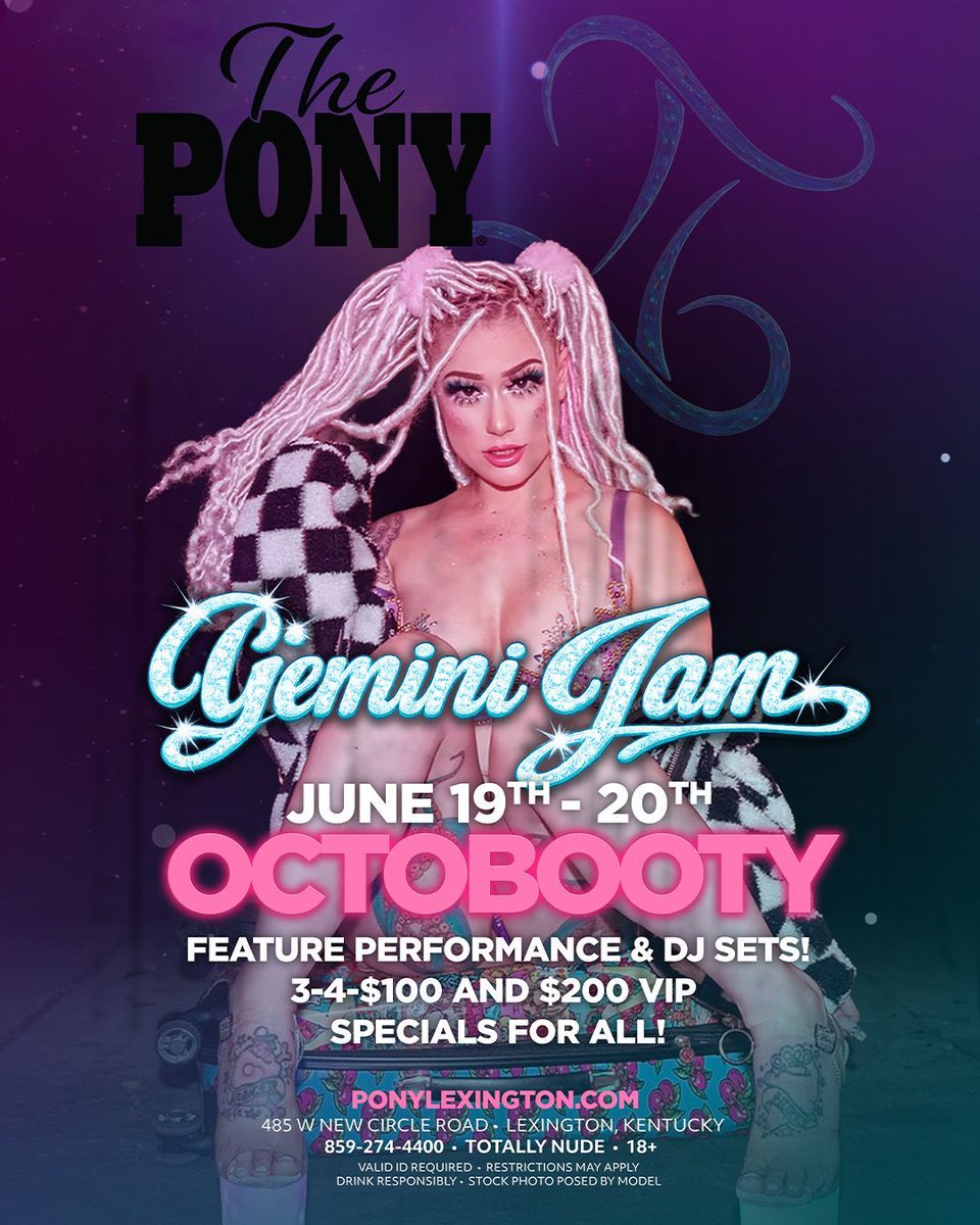 PonyLexington's tweet photo. TONIGHT ♊🔥 Gemini Jam kicks off at Pony Lexington Octobooty DJs and feature performances pull up early #PonyLexington #LexingtonNights https://t.co/XBfnlSjE4X