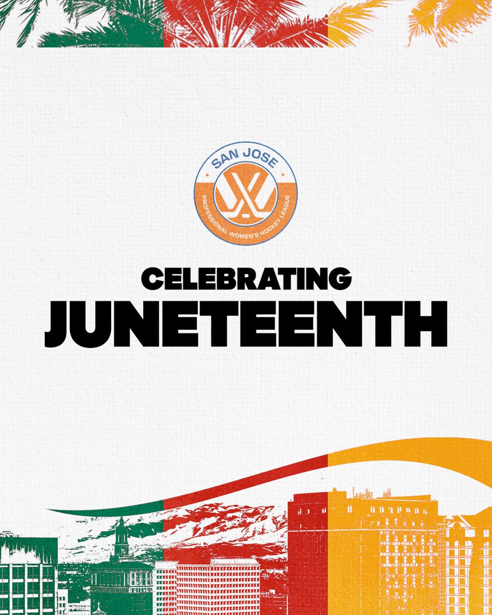 PWHL_SanJose's tweet photo. Today is Juneteenth, a day to honor Black freedom, joy, and resilience.

We recognize and celebrate the Black communities whose contributions continue to shape the Bay Area and beyond 🫶 https://t.co/xNisrIKZKU
