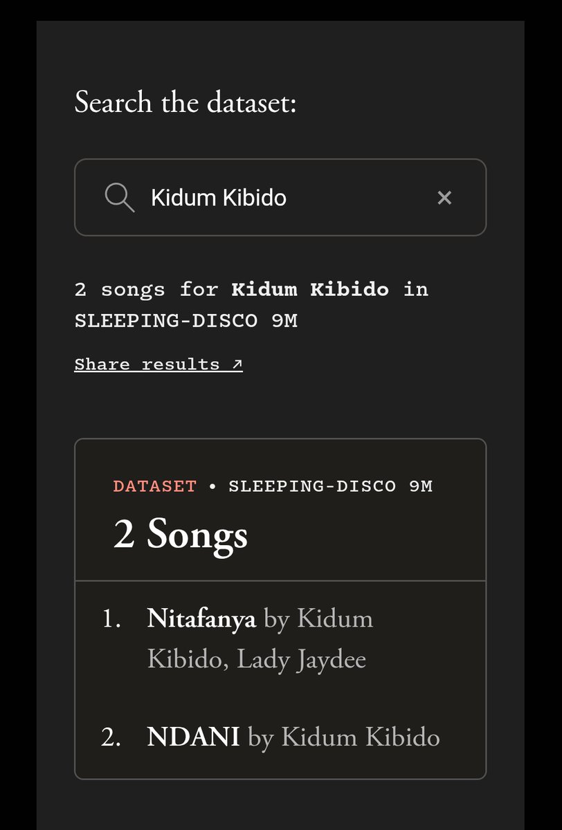 anto_ty's tweet photo. Intellectual property lawyers. Using the website, I can see Ayrosh, Wakadinali, Sauti Sol, and even Kidum's music has been used to train AI. (That was a random search)

So what does this mean? Their music wasn't stolen, but the pattern for making it is their source... https://t.co/dGGBQC1Qii
