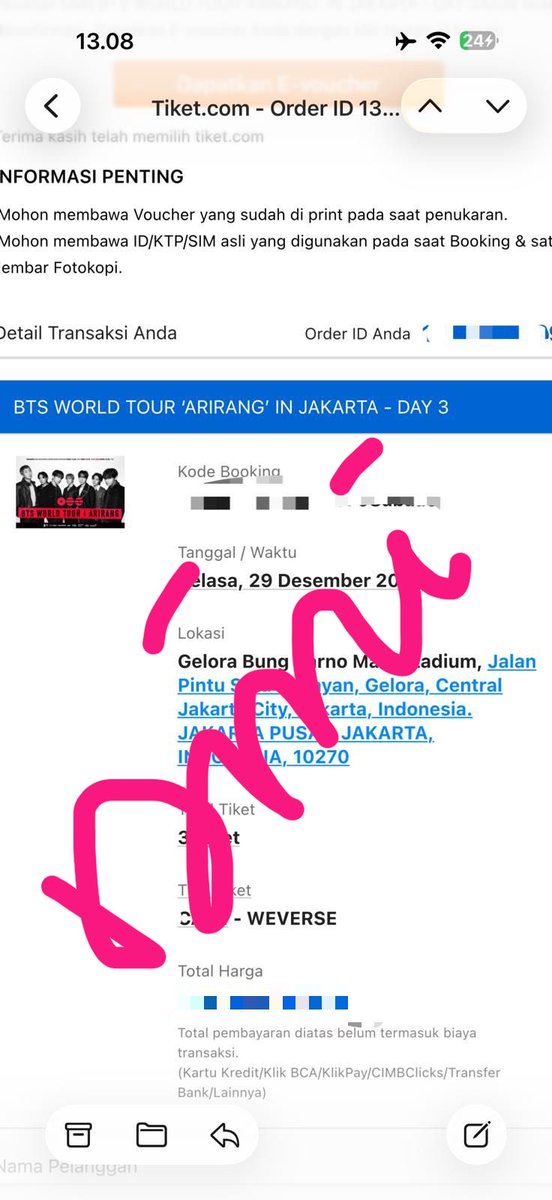 heholicc's tweet photo. WTS BTS ARIRANG JAKARTA

Cat 1 Day 3 | 3 tix

Price dm
Fullpay only 

No scam, can request any proof inter/ww buyer can dm

wts wtb https://t.co/0z4K4nAf8e