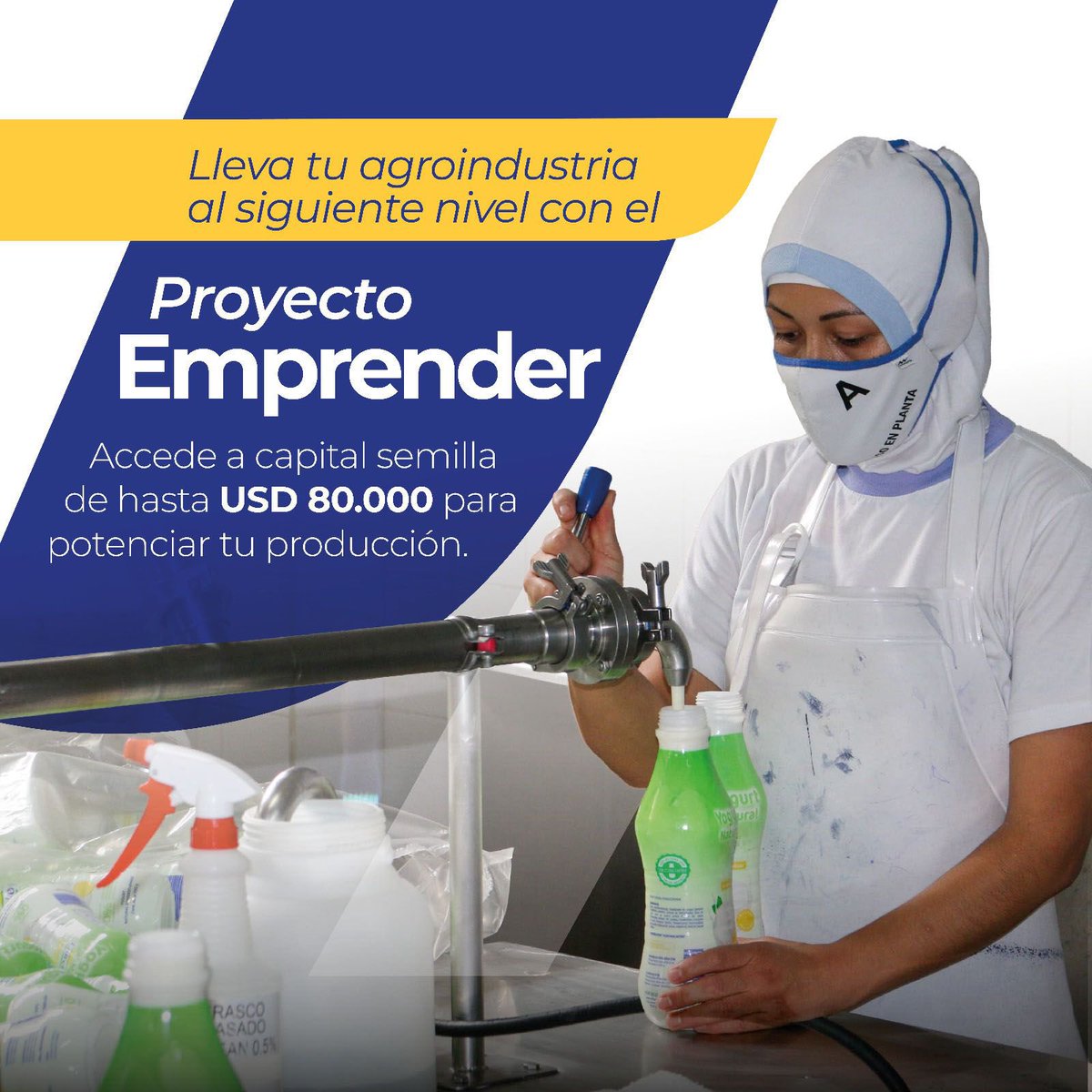 Produccion_Ecu's tweet photo. 🚀🌱 ¡Lleva tu agroindustria al siguiente nivel con el Proyecto Emprender! 

¿Tienes una unidad productiva y buscas impulsar tu crecimiento? 
Accede a capital semilla de hasta 80.000 dólares para fortalecer tu producción, innovar y expandir tu negocio. https://t.co/rhdYgRLJKA