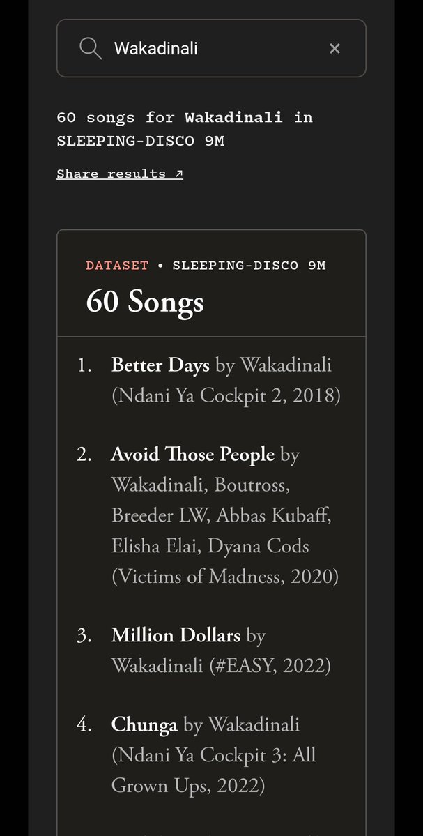 anto_ty's tweet photo. Intellectual property lawyers. Using the website, I can see Ayrosh, Wakadinali, Sauti Sol, and even Kidum's music has been used to train AI. (That was a random search)

So what does this mean? Their music wasn't stolen, but the pattern for making it is their source... https://t.co/dGGBQC1Qii