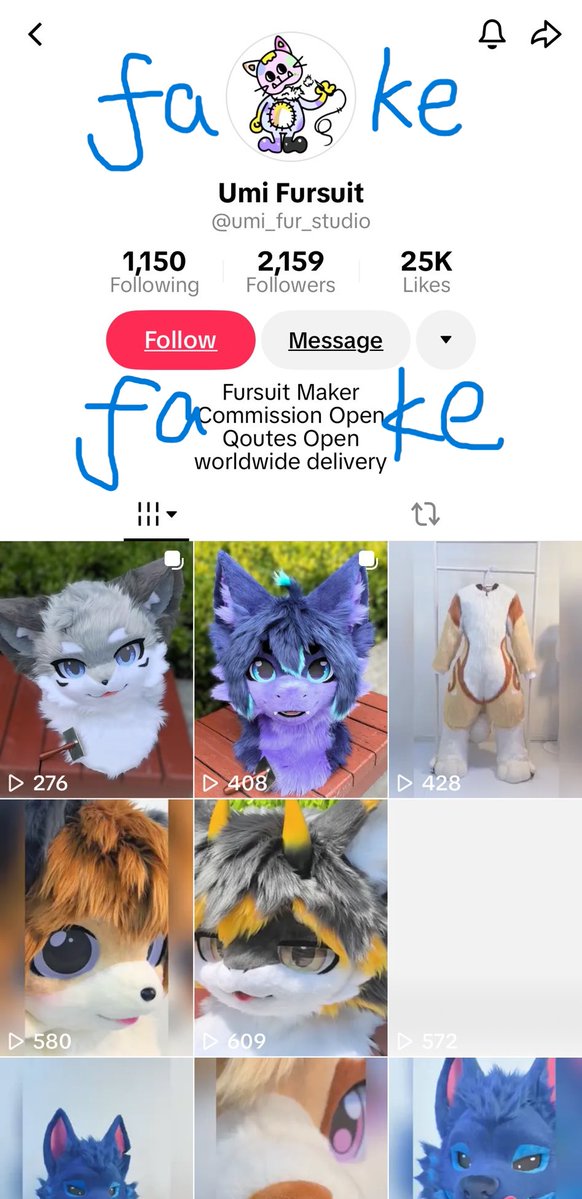 cuiliyan331's tweet photo. My Instagram was hacked/banned by an impersonator! Need help reporting!!!
Hello everyone!
I’m in a crisis right now. A scammer has been impersonating me and stealing my artwork. They used fake reports to get my real Instagram account permanently banned.
fake ins @umi_fur_studio https://t.co/01uJJKs5QC