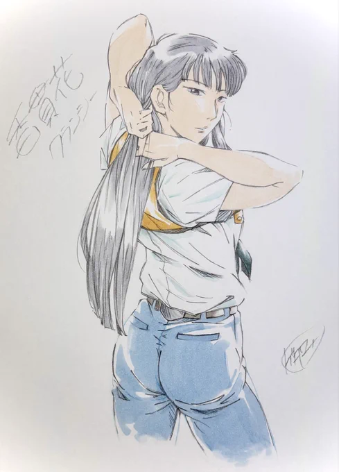 『機動警察パトレイバー』 鉛筆、コピックで 「香貫花・クランシー」 #機動警察パトレイバー