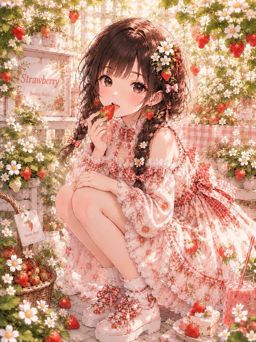 _Nicos2_'s tweet photo. いちご娘🍓🩷
 #AIイラスト https://t.co/kXLDbFHBiu