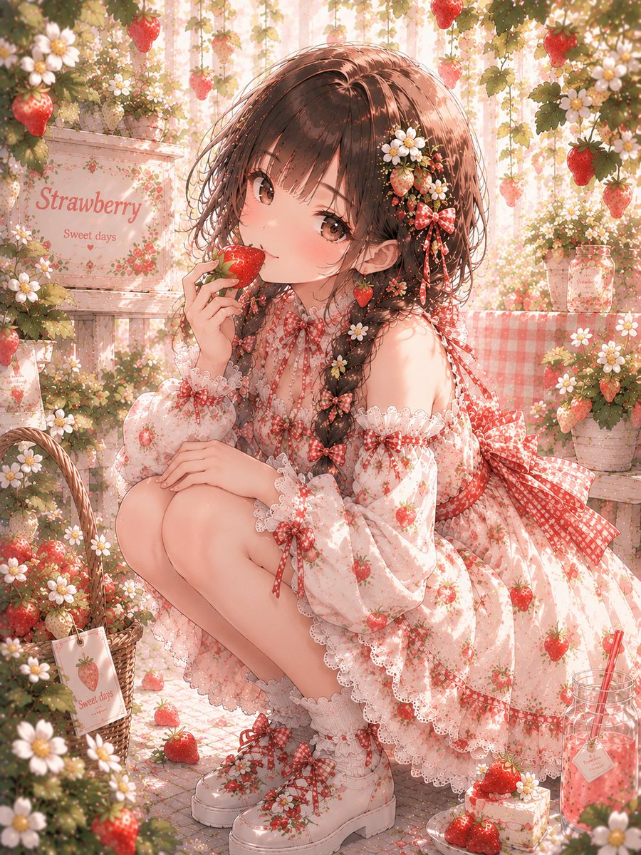 _Nicos2_'s tweet photo. いちご娘🍓🩷
 #AIイラスト https://t.co/kXLDbFHBiu