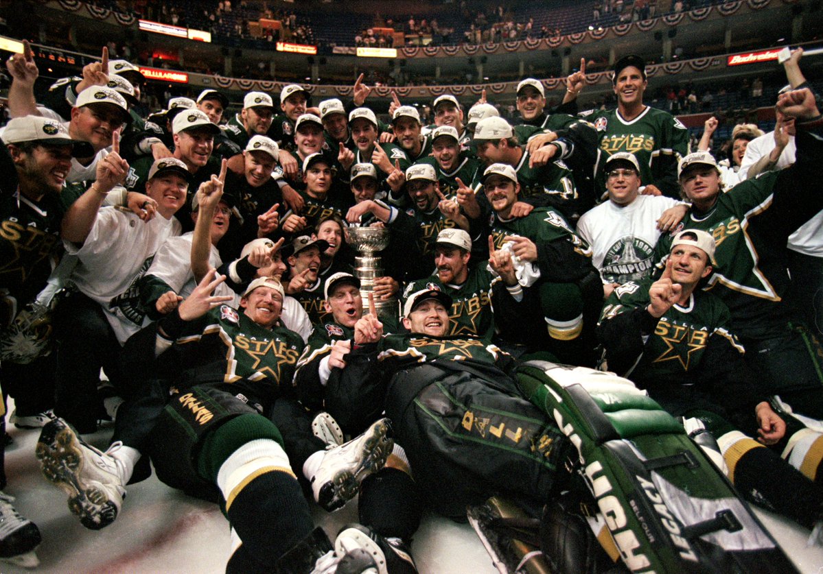 DallasStars's tweet photo. Forever champions ⭐️

6.19.99 https://t.co/XlFVT8WhoV