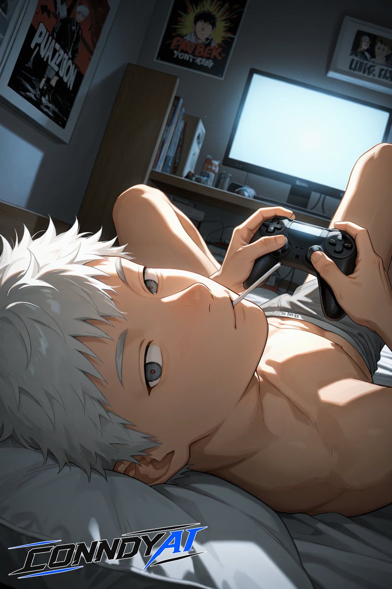 ConndyAI's tweet photo. Hikaru - The Summer Hikaru Died
ヒカル - 光が死んだ夏

Summer is just meant for playing games in your room with only your underwear on！

#AIart #AIBL部 #AIイケメン部 #yaoi #gay #NSFW #R18 https://t.co/kxpzTqXntt