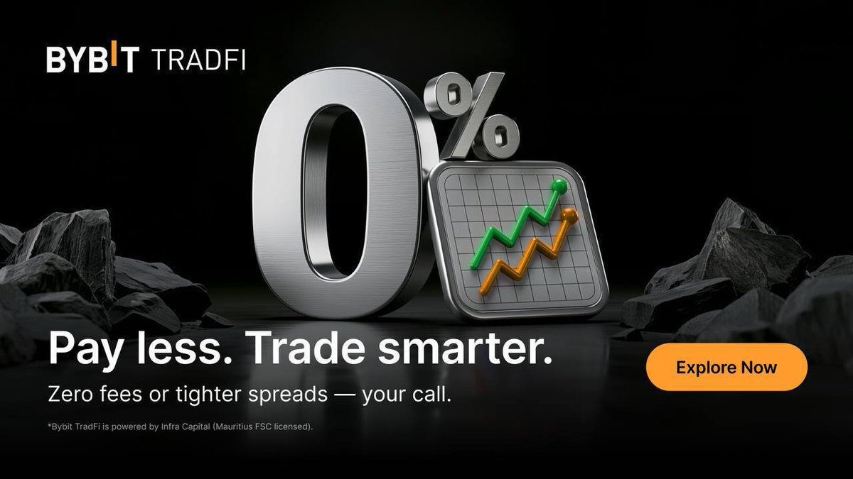 _0xneatneat's tweet photo. Many people want to trade stocks, but fees often hold them back.

You make a few trades, then commissions, swap fees, and other hidden costs start cutting into your profits.

That's one reason Bybit TradFi stood out to me. 👇

Bybit currently gives access to 300+ US stocks with:

✅ 0 Commission Fees
✅ 0 Swap Fees

No discounts.
No limited-time reductions.
Just zero trading fees.

If you've traded stocks before, you already know how much fees can affect your results over time.

Keeping more of your money in the market instead of paying fees can make a big difference, especially for active traders and people testing new strategies.

New to TradFi on Bybit?

There's a reward waiting for first-time users.

Complete your first TradFi trade and receive a FREE $5 TradFi Credit. 🎁

How to qualify:

• Create a Bybit account: https://t.co/XwPP2C65xv
• Visit the Rewards Hub and claim the task
• Complete your first TradFi trade within 7 days
• Receive your FREE $5 TradFi Credit

Getting started takes just a few steps:

1️⃣ Transfer USDT to your TradFi Wallet
2️⃣ Open "Trade" and select "TradFi"
3️⃣ Pick a stock you want to trade
4️⃣ Place your first BUY or SELL order

Simple.

If you've been looking for a low-cost way to start trading stocks, this is worth checking out.

📖 Campaign Details:
https://t.co/SSzTIeVzkQ

📚 Video Tutorial:
https://t.co/9UllYpohqC