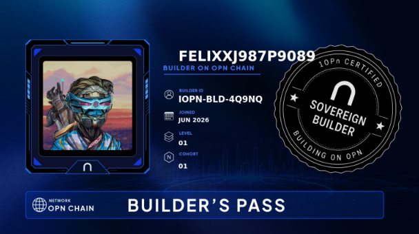 marasoonnie's tweet photo. Just stepped through the front door.
Builder's Pass claimed on @IOPn_io, the start of a verifiable on-chain record of everything I ship.
Let's build. 🛠️
Accelerate ⋂ https://t.co/pzec9TchQk