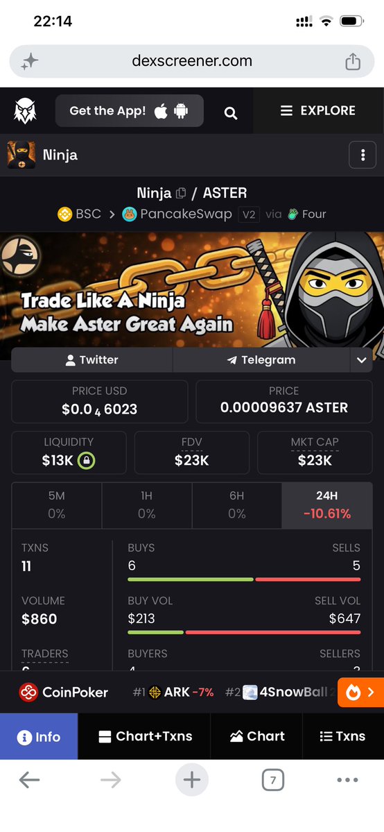 BlakeJosephs's tweet photo. @BSCGemsAlert What do you think about Ninja Aster ?
Mascot of Aster Dex and burning every transaction. https://t.co/tCAbBVmPL9