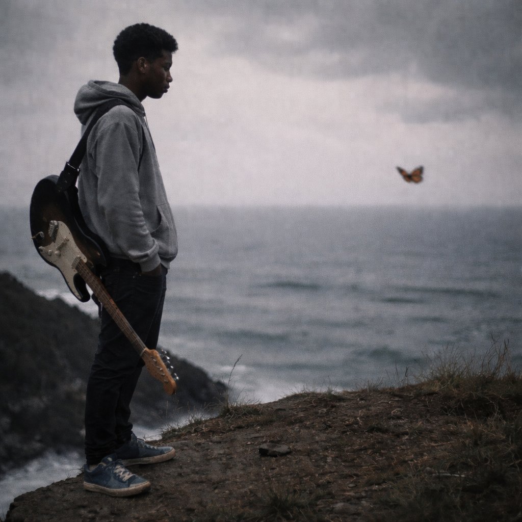 _Kudaban's tweet photo. A boy stood at d edge of d wrld
A guitar on his back
A storm behind his eyes
Then a butterfly appeared
Not to guide him
Not to save him
Only to remind him that even d smallest things can survive d wind
So he stood...
Between who he was,
And who he was becoming.
21.08
KUDXA S01 https://t.co/s5w5lhi23o