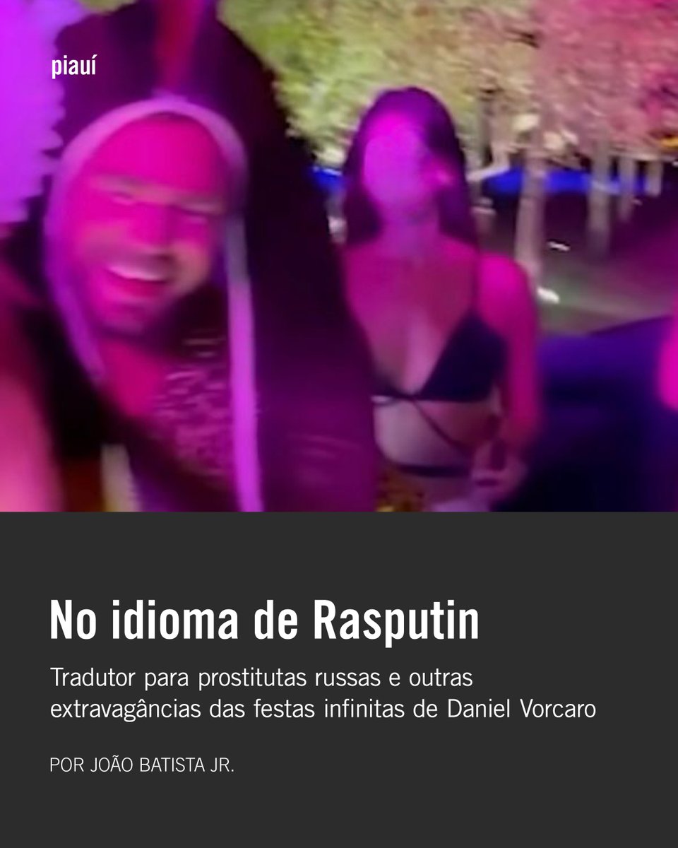 revistapiaui's tweet photo. Mansão de R$ 280 milhões, tradutores para prostitutas russas: as extravagâncias das festas infinitas de Daniel Vorcaro, o homem acusado de enriquecer com o dinheiro finito dos aposentados. Por @joao_batistajr. Leia: https://t.co/BT4GCDrpys https://t.co/NH8cWL9vMv