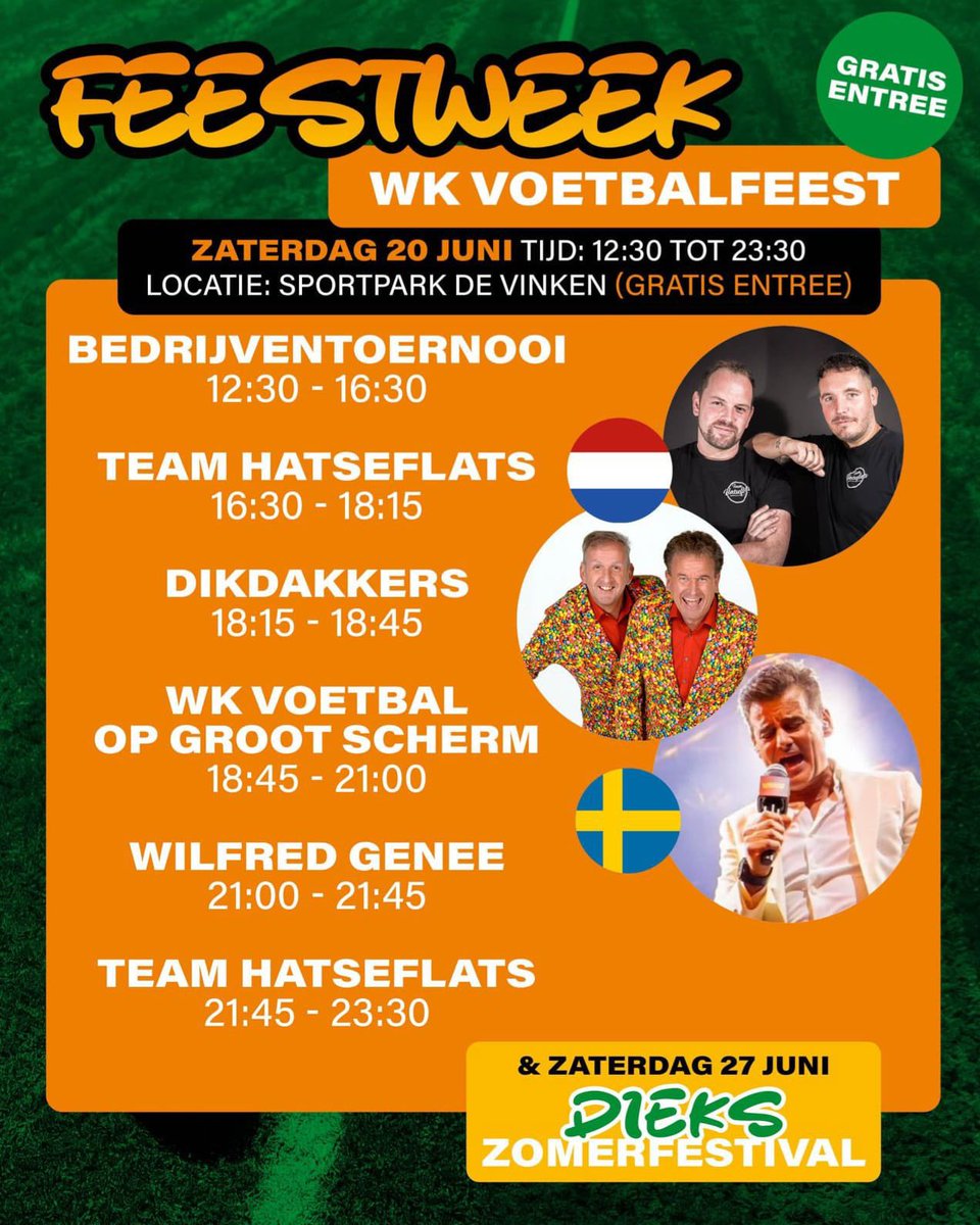 VVEemdijk's tweet photo. Morgen is het zover: het WK Voetbalfeest bij V.V. Eemdijk! Kom allemaal naar het grote oranjeplein om met elkaar Oranje aan te moedigen! https://t.co/LmyqRzRxUC