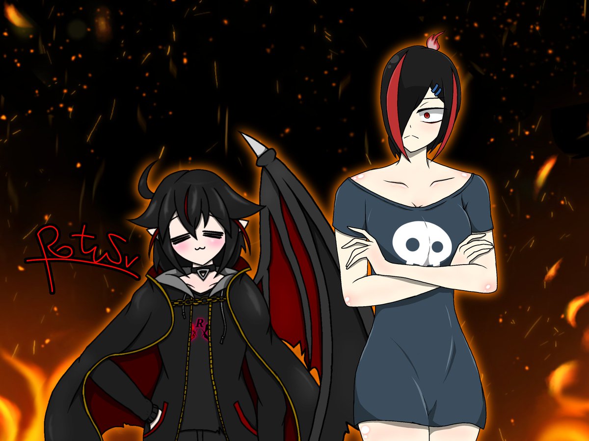 Rotus_Noir's tweet photo. 【🎨】

焔ちゃん描かせて頂きました
なんか…こう、髪色にシナジーを感じたので()

(@ KARAKURInantoka様) https://t.co/IOQrbju332
