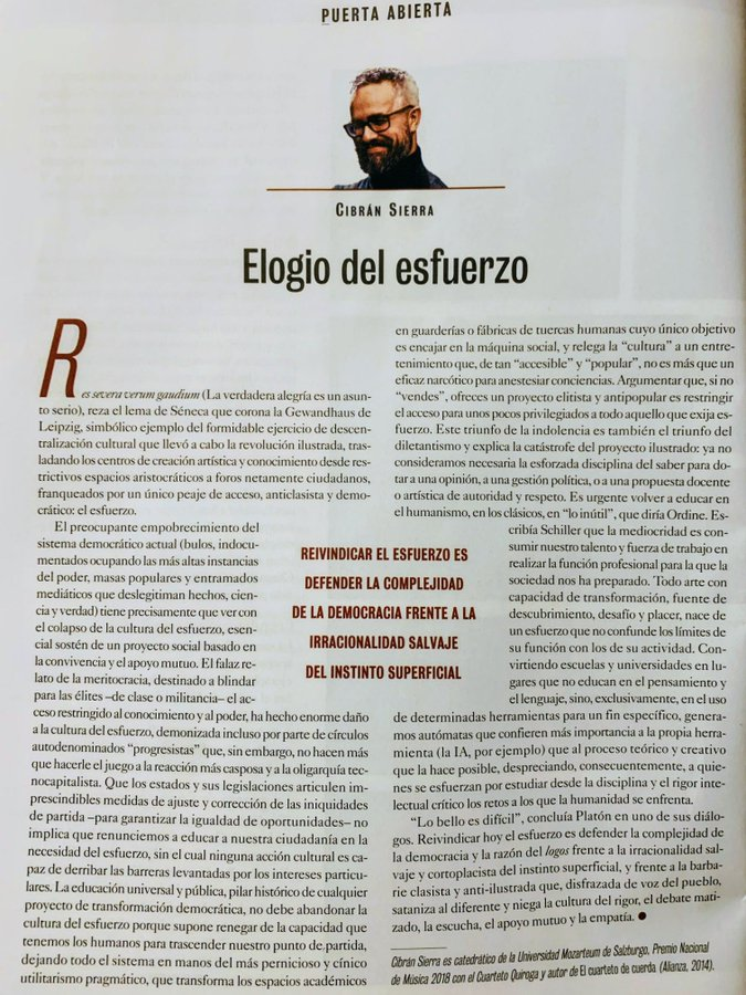 virginiog's tweet photo. En "Elogio del esfuerzo", Cibrán Sierra da en el clavo habría que rescatar la cultura del esfuerzo y la meritocracia denostada. Una defensa del humanismo

Aunque reduccionista en el uso de una IA que sólo "crea de autómatas"

 ¿No exige la tecnología nuevas formas de esfuerzo? https://t.co/BjKwwwIPbZ