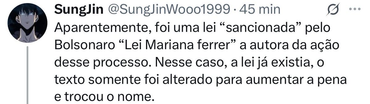 CayoVL's tweet photo. @SungJinWooo1999 @gab_mithrandir Não irá gerar um precedente. Já gerou. O Tribunal já fixou a tese. E, não, a tese não foi teve como fundamento nenhuma lei sancionada por Bolsonaro. O voto do Ministro relator fez referências, não utilização como fundamento.. que, se diga, foi constitucional. https://t.co/5rhwiOy5R1